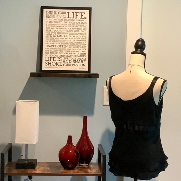 100% silk layered black camisole by Caslon. - Picture 3 of 5